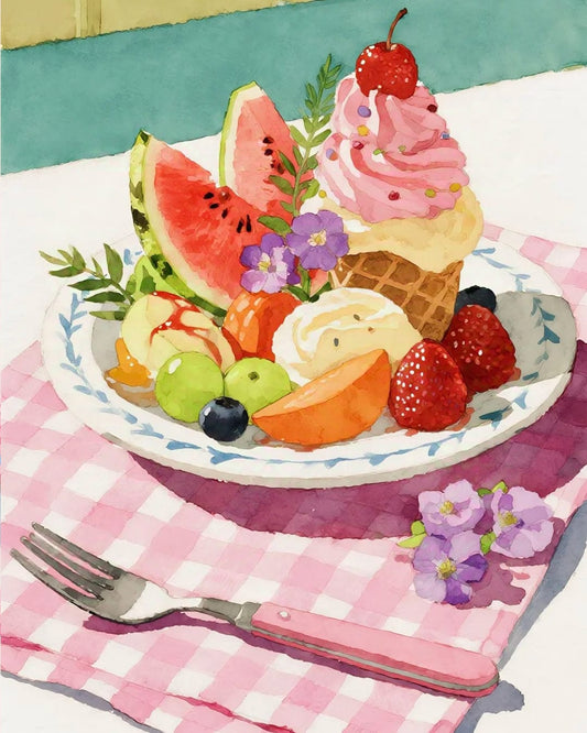Morning Delight Series – Paint by Numbers Kits for Adults | DIY Art of Fruits, Desserts & Cozy Tables