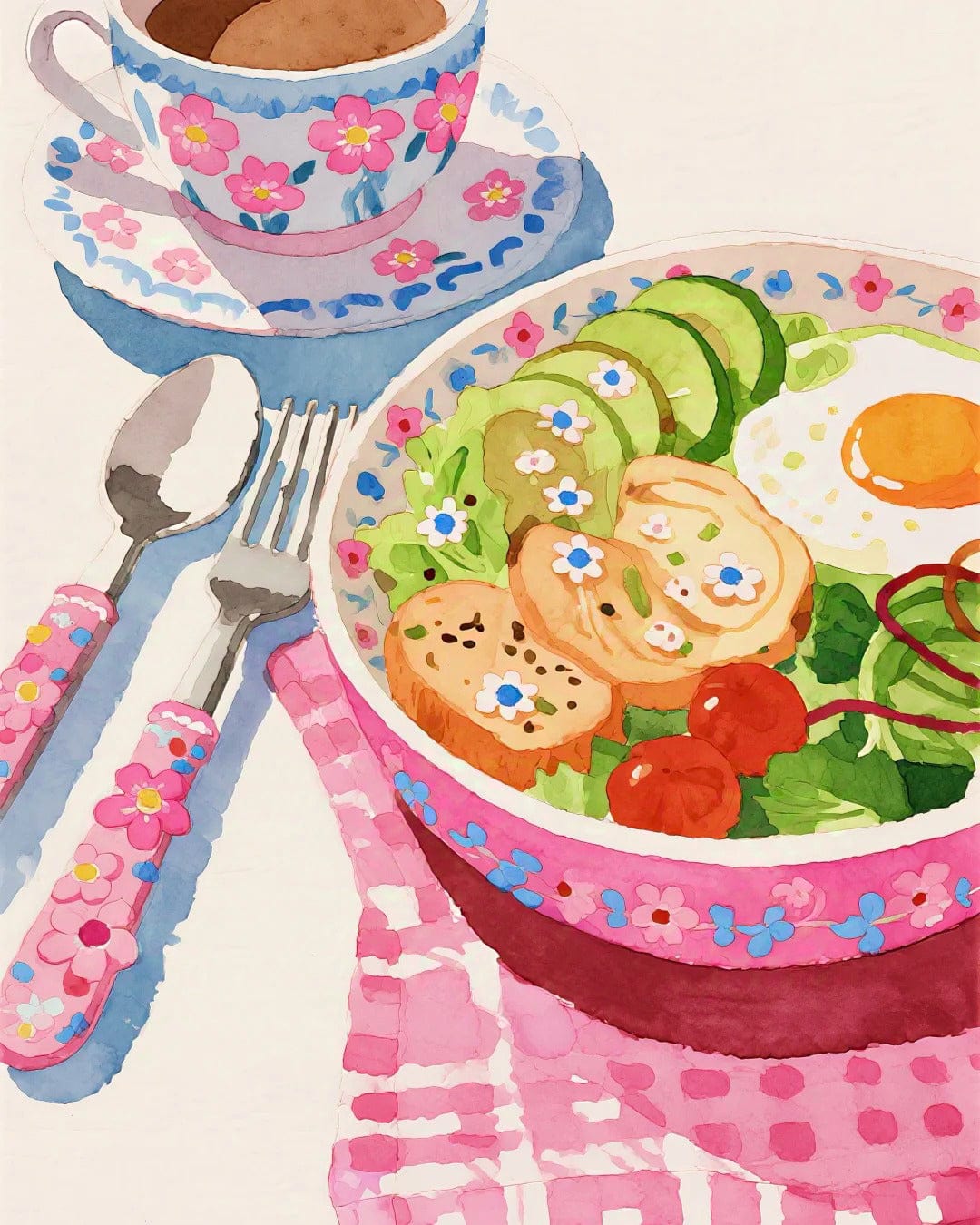 Morning Delight Series – Paint by Numbers Kits for Adults | DIY Art of Fruits, Desserts & Cozy Tables