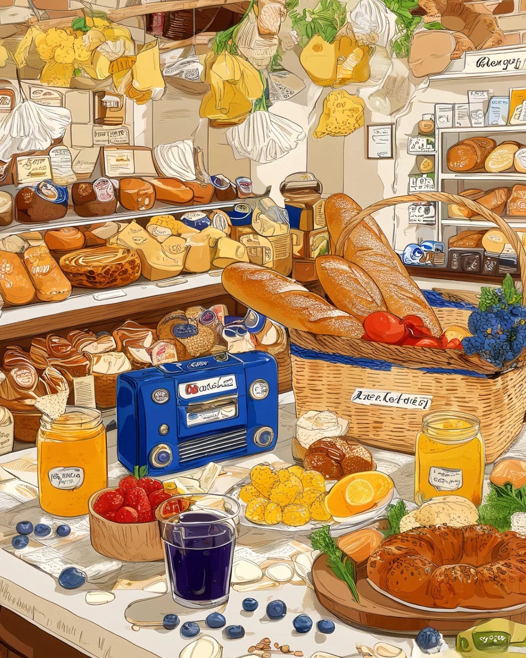 Bakery Morning Series – Paint by Numbers Kits for Adults | DIY Art of Bread, Coffee & Cozy Shops