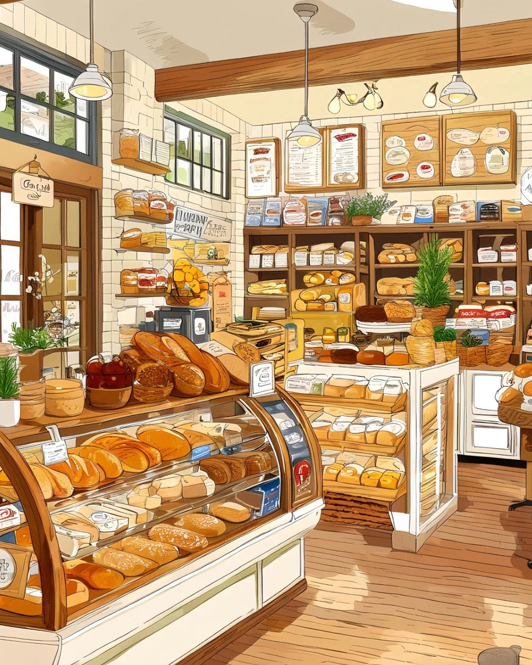 Bakery Morning Series – Paint by Numbers Kits for Adults | DIY Art of Bread, Coffee & Cozy Shops