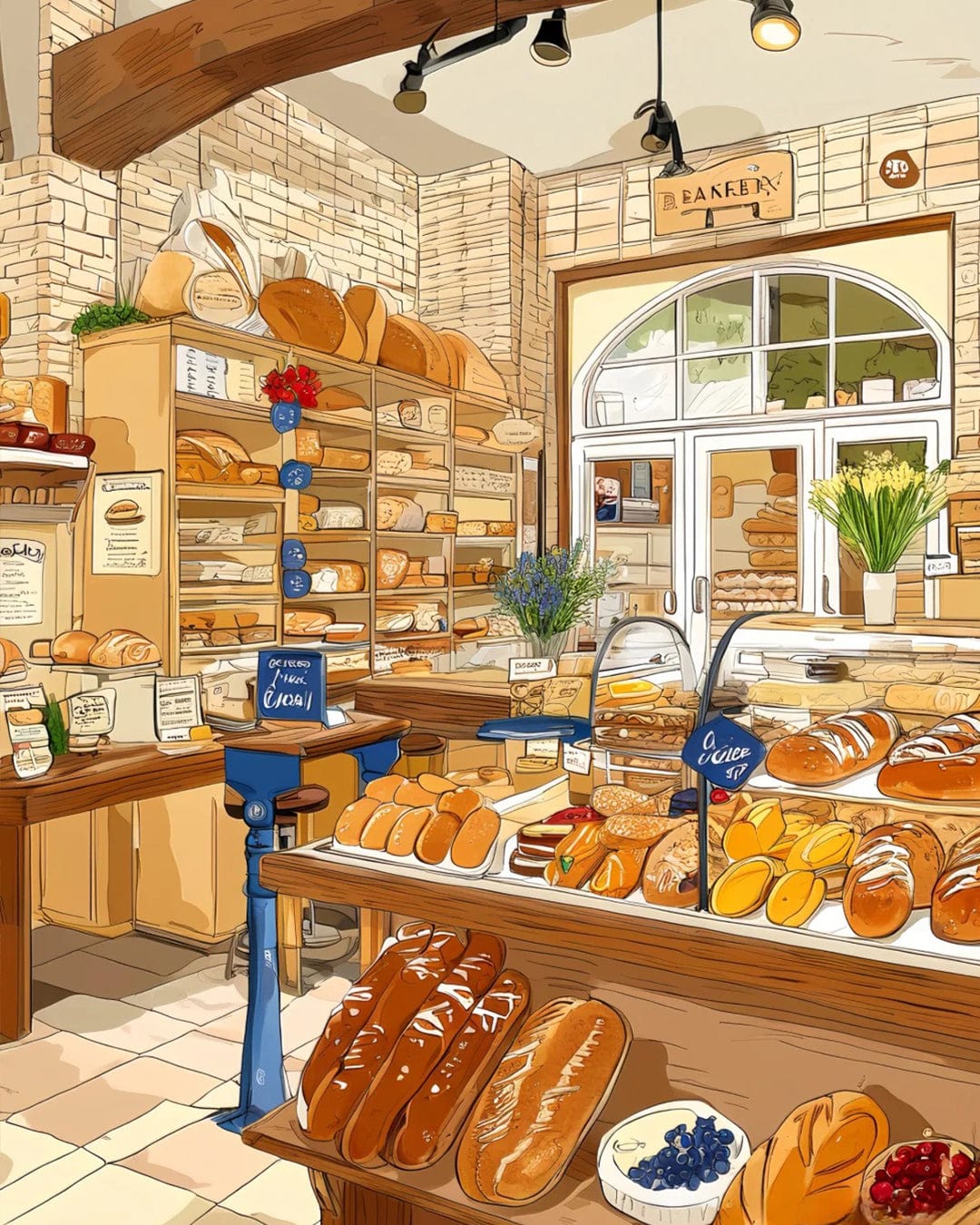 Bakery Morning Series – Paint by Numbers Kits for Adults | DIY Art of Bread, Coffee & Cozy Shops