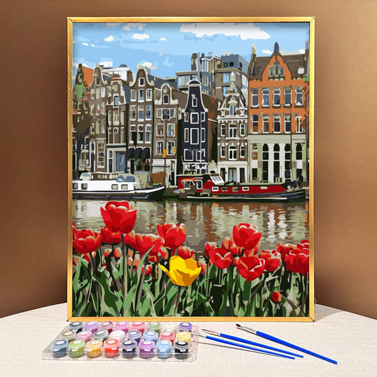 ColourMost™ DIY Painting By Numbers - Charming tulips (16"x20")