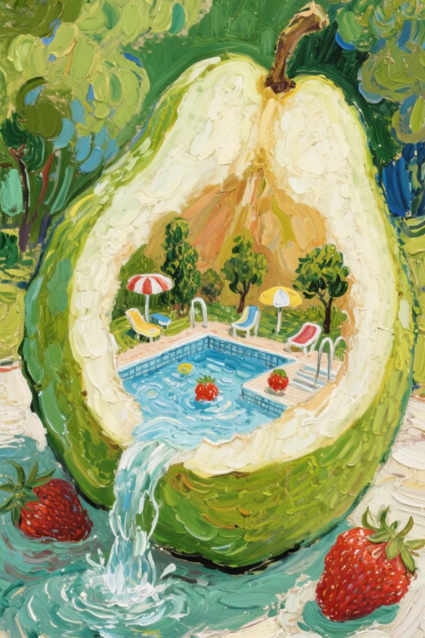 Fruit Poolside Series – Paint by Numbers Kits for Adults | Whimsical DIY Art of Summer & Imagination