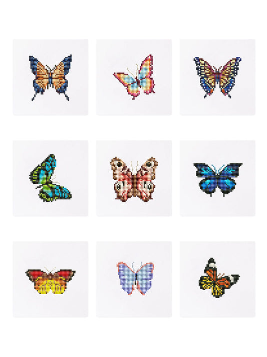 ColourMost™ Mini Diamond Painting Series #05: 'Butterfly Bliss 1' - Frameless 9-in-1 Set (6"x7" / 15x18cm)