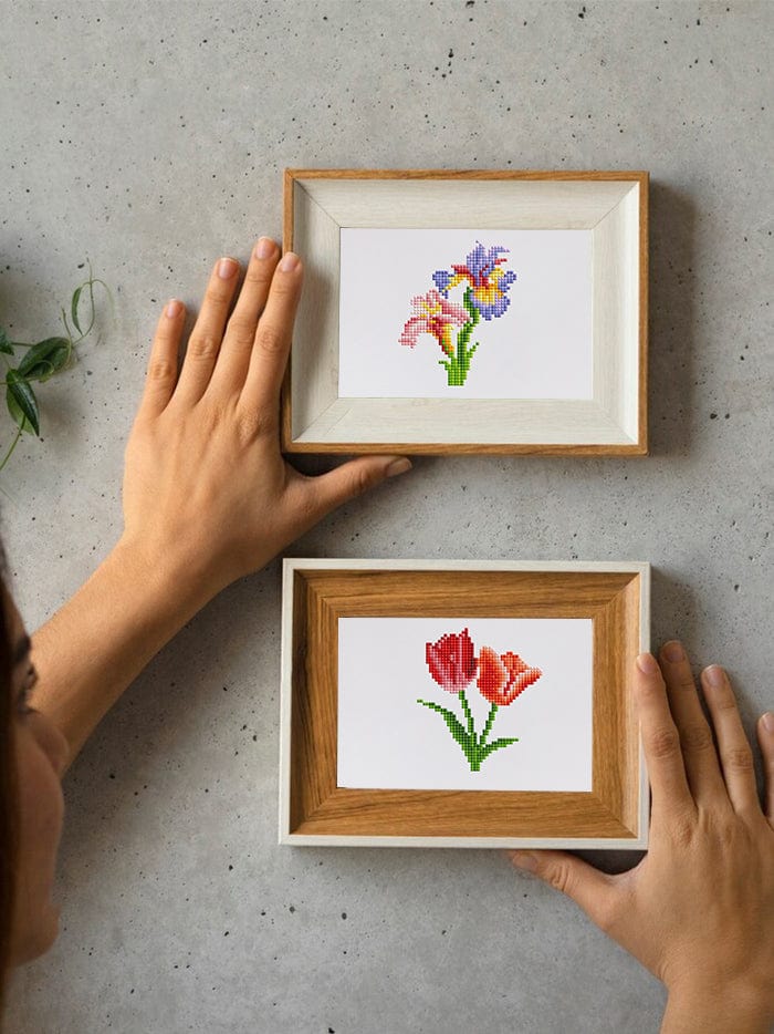ColourMost™ Mini Diamond Painting Series #03: 'Floral Delights' - Frameless 12-in-1 Set (6"x7" / 15x18cm)