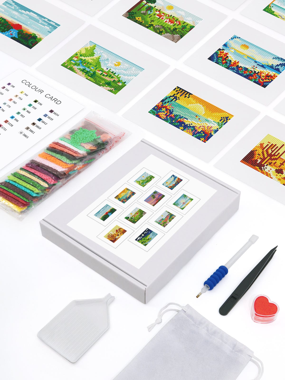 ColourMost™ Mini Diamond Painting Series #02: 'Scenic Views' - Frameless 10-in-1 Set (6"x7" / 15x18cm)