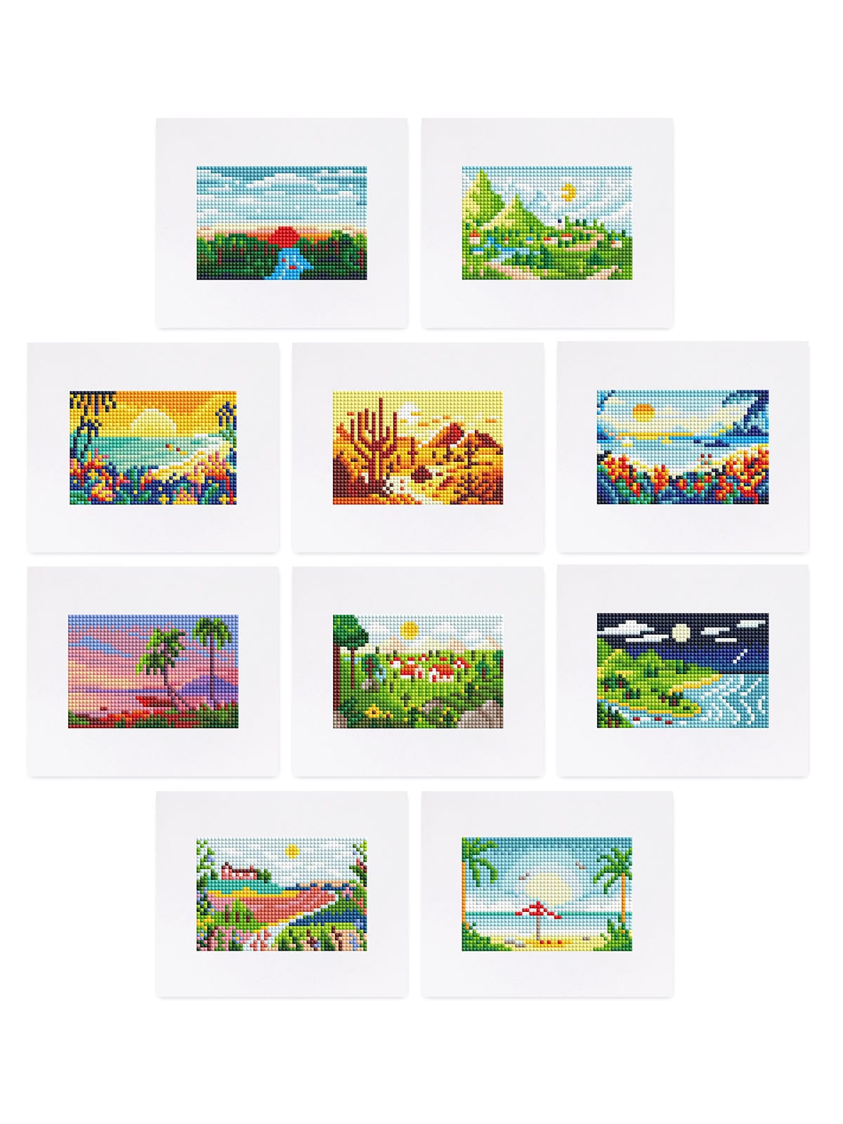 ColourMost™ Mini Diamond Painting Series #02: 'Scenic Views' - Frameless 10-in-1 Set (6"x7" / 15x18cm)