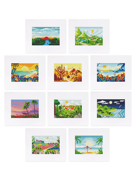 ColourMost™ Mini Diamond Painting Series #02: 'Scenic Views' - Frameless 10-in-1 Set (6"x7" / 15x18cm)