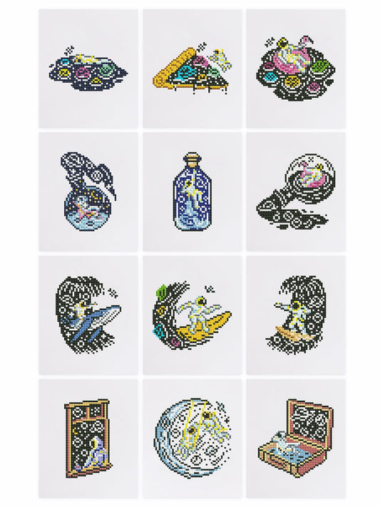 ColourMost™ Mini Diamond Painting Series #04: 'Cosmic Wonders' - Frameless 12-in-1 Set (6"x7" / 15x18cm)