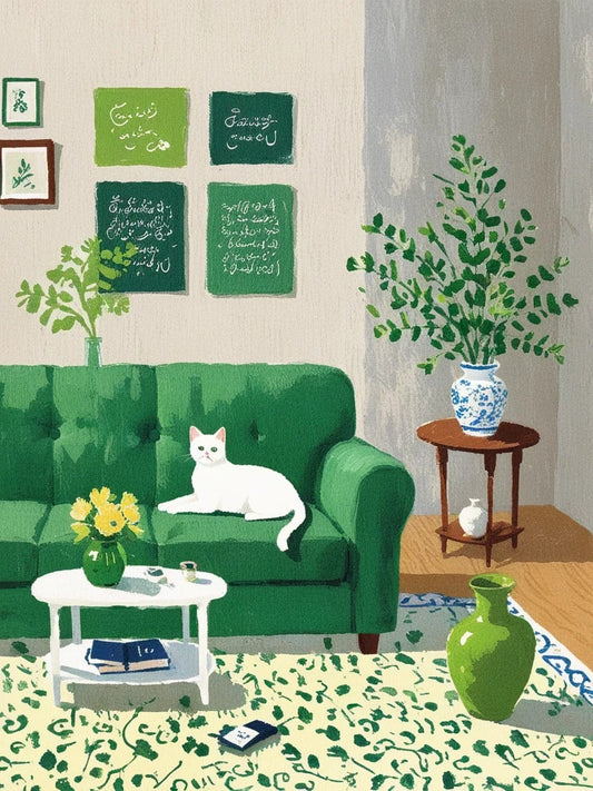 Green Corner – Paint by Numbers Kit for Adults | Calm Interior DIY for Home & Relaxation