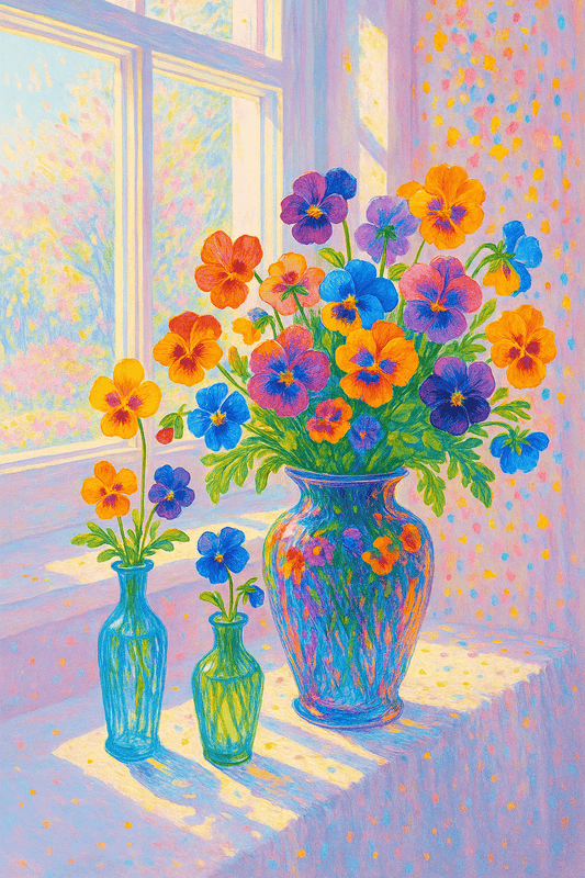 Sunlit Florals – Paint by Numbers Kit for Adults | Vibrant DIY Vase Art for Home Display
