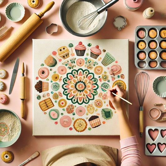 "Serenity Mandalas" Series by ColourMostโข - Baking #09 | Original Paint by Numbers (16"x16" / 40x40cm)