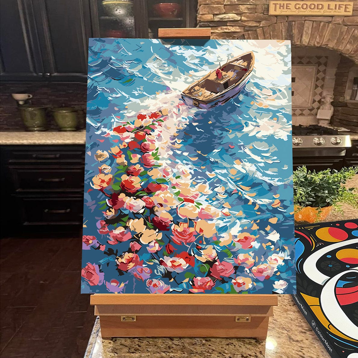 "Flower Boat" Paint by Numbers Kit (16"x20" / 40x50cm)