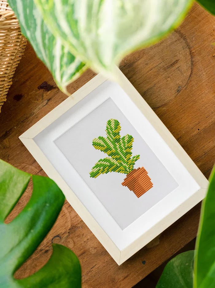 ColourMost™ Mini Diamond Painting Series #11: 'Green Plants 1' - Frameless 12-in-1 Set (6"x7" / 15x18cm)