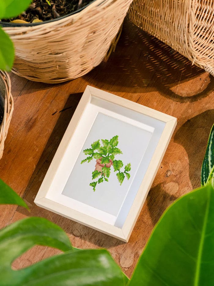 ColourMost™ Mini Diamond Painting Series #11: 'Green Plants 1' - Frameless 12-in-1 Set (6"x7" / 15x18cm)