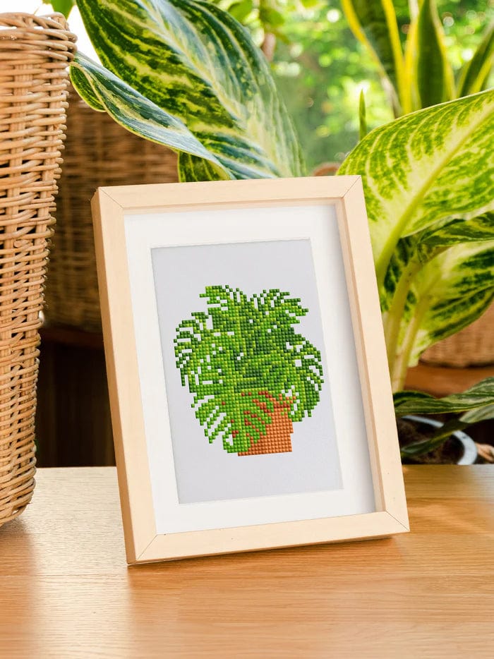 ColourMost™ Mini Diamond Painting Series #11: 'Green Plants 1' - Frameless 12-in-1 Set (6"x7" / 15x18cm)