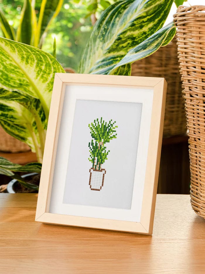 ColourMost™ Mini Diamond Painting Series #11: 'Green Plants 1' - Frameless 12-in-1 Set (6"x7" / 15x18cm)