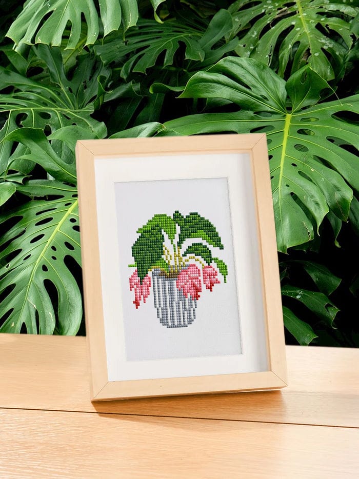 ColourMost™ Mini Diamond Painting Series #11: 'Green Plants 1' - Frameless 12-in-1 Set (6"x7" / 15x18cm)