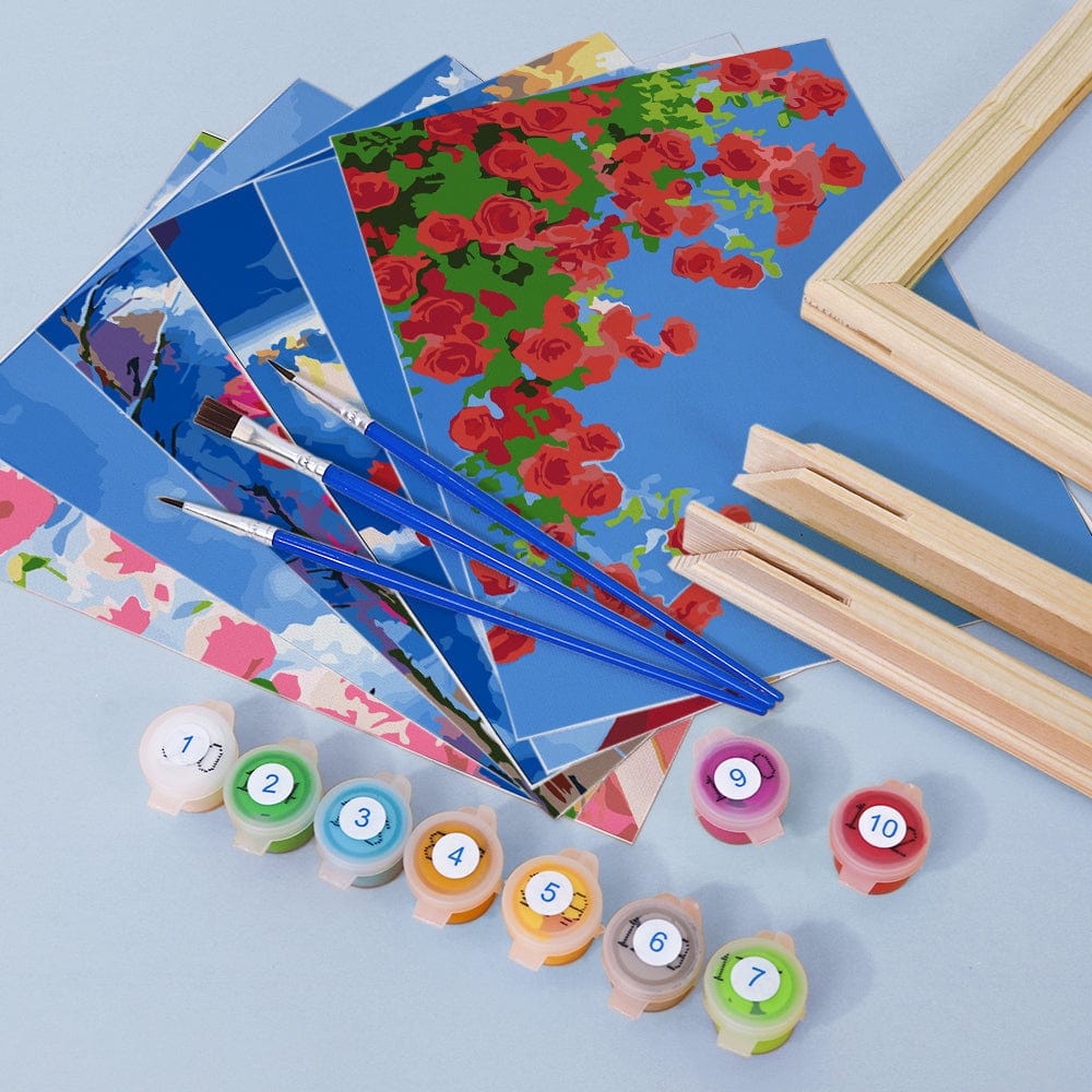 6 Mini Paintings – Flowers to the Sky Set (5.9” x 7.9” / 15 x 20 cm)