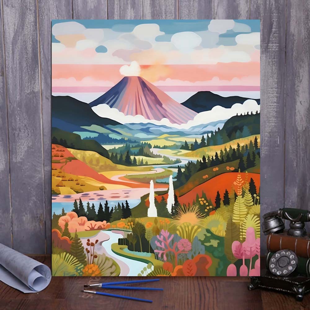 "Colorful Yellowstone" Series by ColourMost™ #11 - 'Tranquility' | Original Paint by Numbers (16"x20" / 40x50cm) | Also ship to UK, CA, AU, and NZ