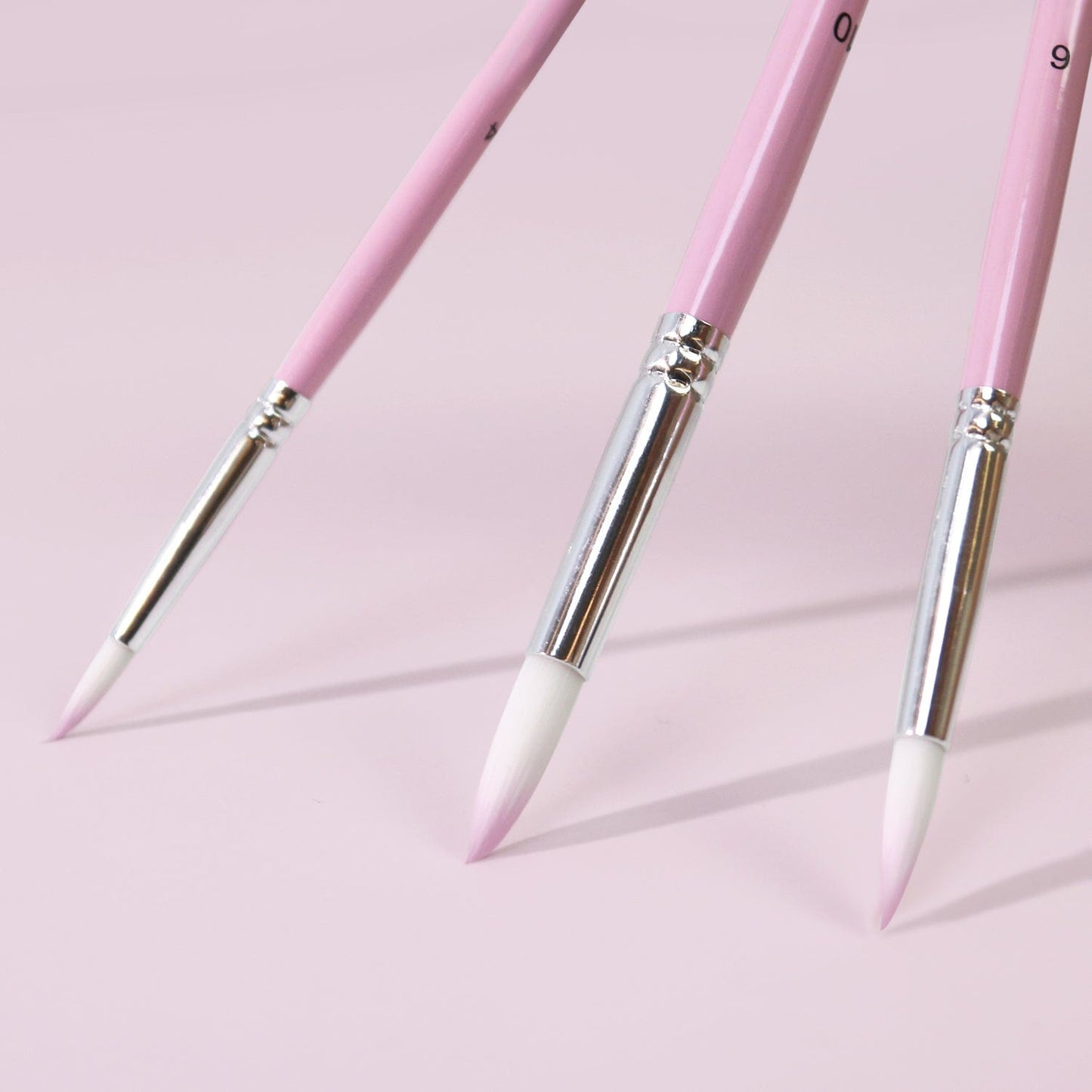 Professional Handmade Nylon Watercolor Brush Set 6pcs for Art Painting - Acrylic, Watercolor, Oil(Pink)