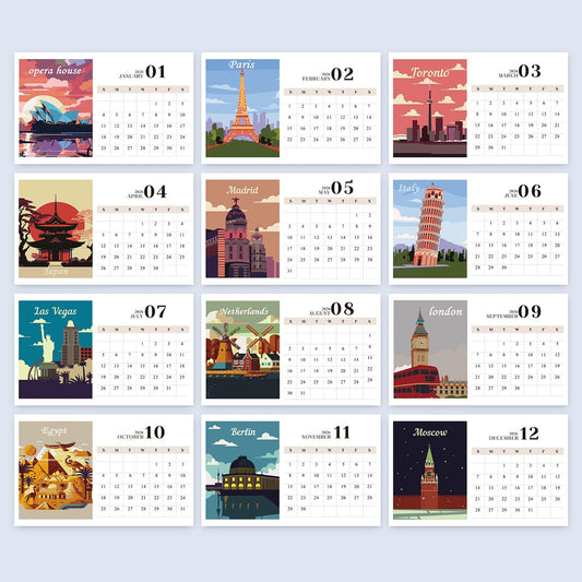 ColourMost™ 2026 Calendar Series – World Scenic Spots / Animal Series /Paint by Numbers(28.3cm x 21cm)