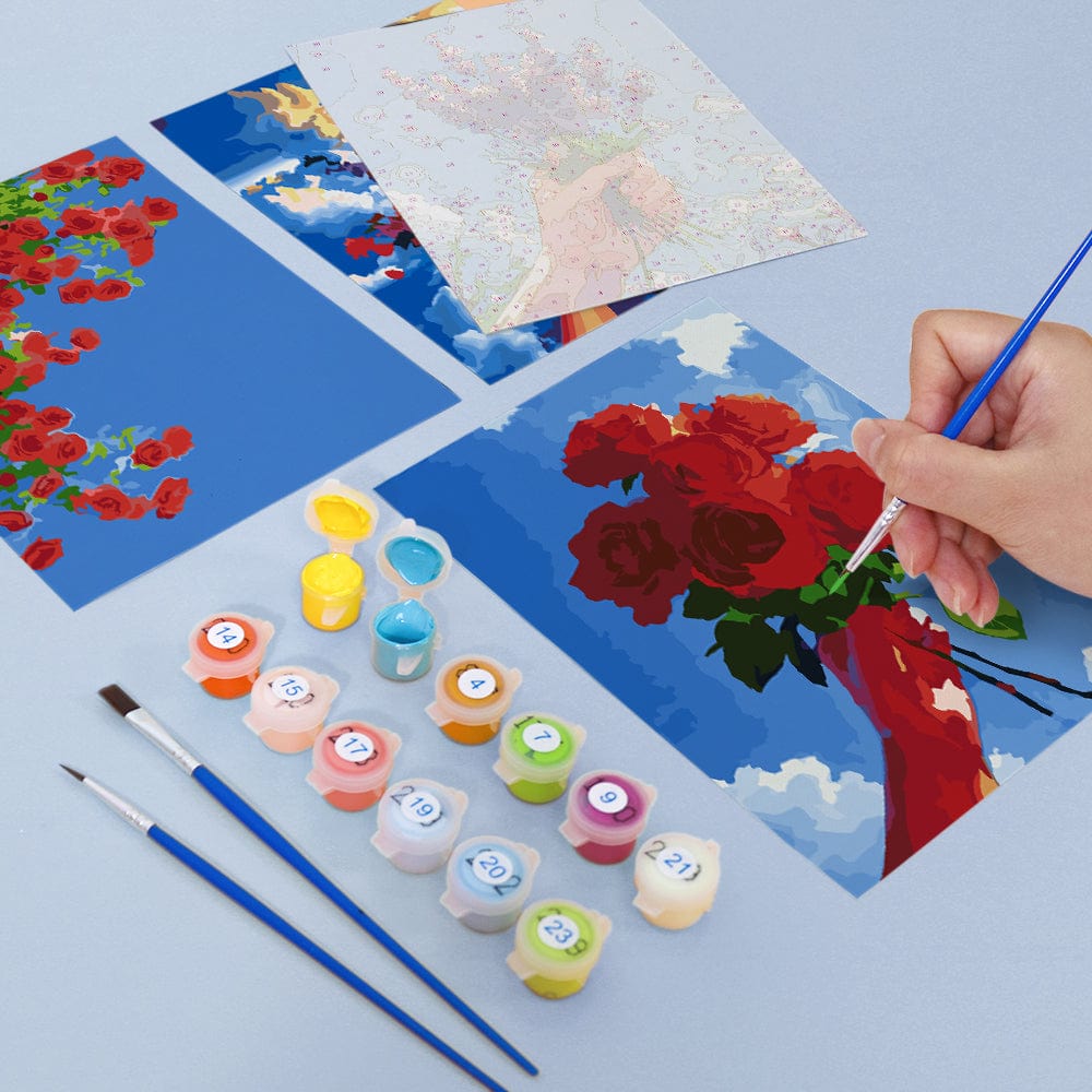 6 Mini Paintings – Flowers to the Sky Set (5.9” x 7.9” / 15 x 20 cm)