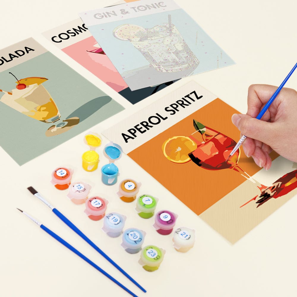 6 Mini Paintings - Cocktail Deluxe Set (5.9“ x 7.9" / 15 x 20 cm)