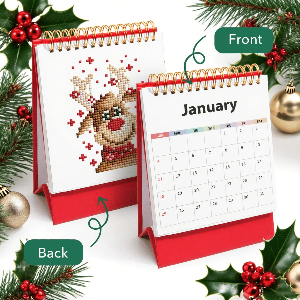 ColourMost™ 2026 Desk Calendar Series – Christmas /Diamond Painting(17cm x 15cm)
