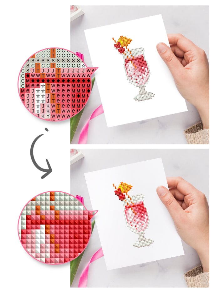 ColourMost™ Mini Diamond Painting Series #01: 'Summer Drinks' - Frameless 12-in-1 Set (6"x7" / 15x18cm)
