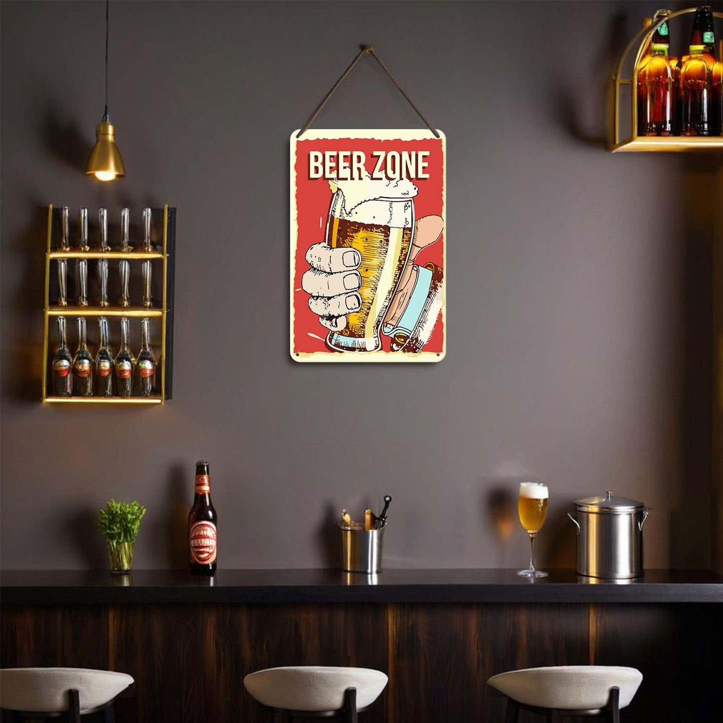 ColourMost™ Metal Bar/Posters Art Paint By Numbers- Beer Zone Cheers #03 (20x30cm /7.8"x11.8")