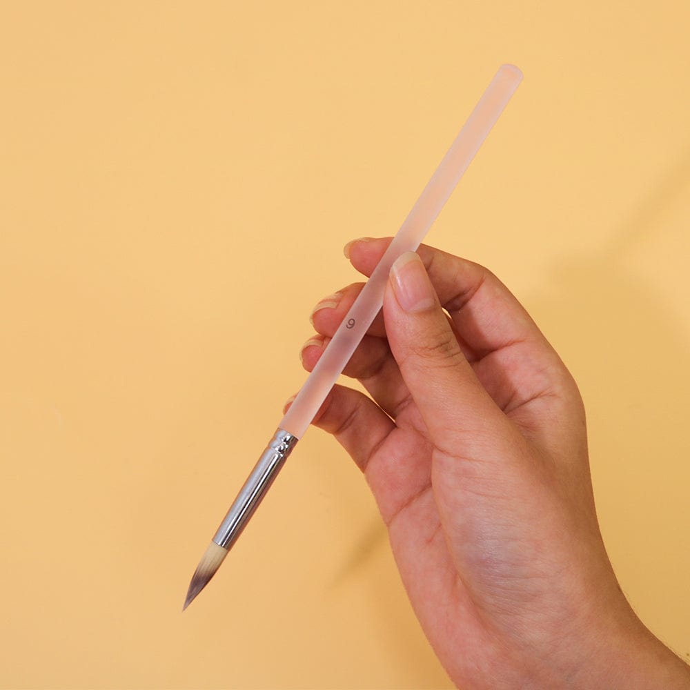 Professional Handmade 3-Pcs Paint Brush Set, Artist Paint Brushes, White Synthetic Nylon Tips