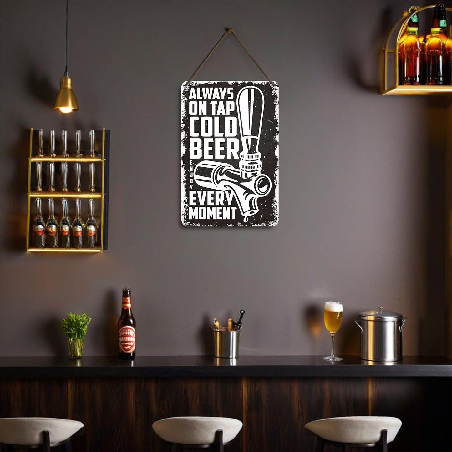 ColourMost™ Metal Bar/Posters Art Paint By Numbers- Cold Beer On Tap #07 (20x30cm /7.8"x11.8")