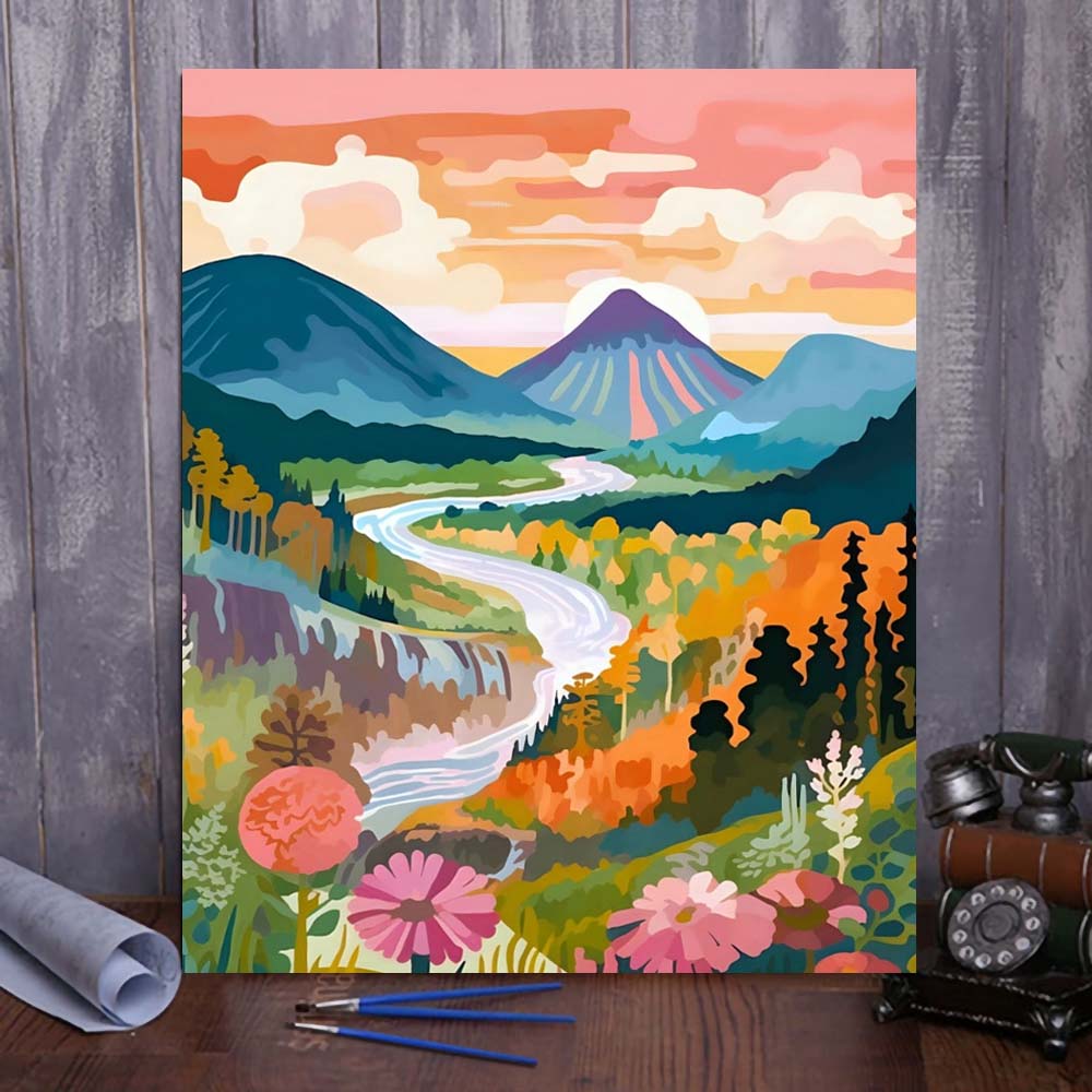 "Colorful Yellowstone" Series by ColourMost™ #14 - 'Bliss' | Original Paint by Numbers (16"x20" / 40x50cm) | Also ship to UK, CA, AU, and NZ