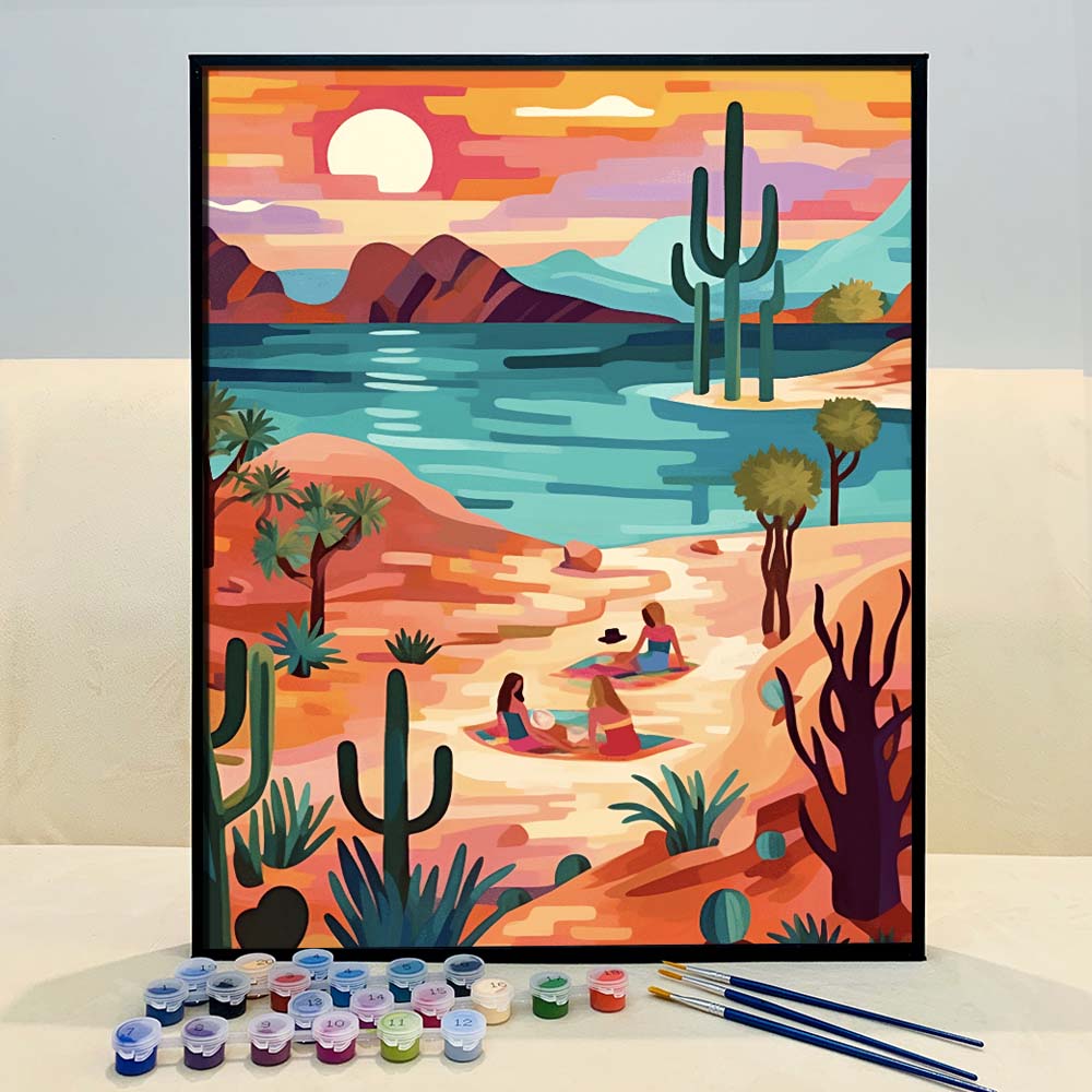"Vivid Deserts" Series by ColourMost™ #14 - 'Fantasy Oasis' | Original Paint by Numbers