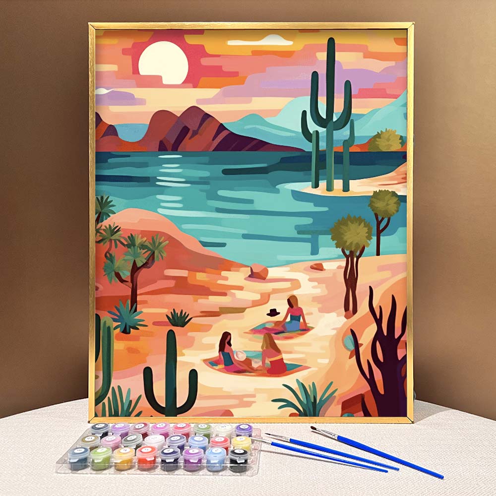 "Vivid Deserts" Series by ColourMost™ #14 - 'Fantasy Oasis' | Original Paint by Numbers
