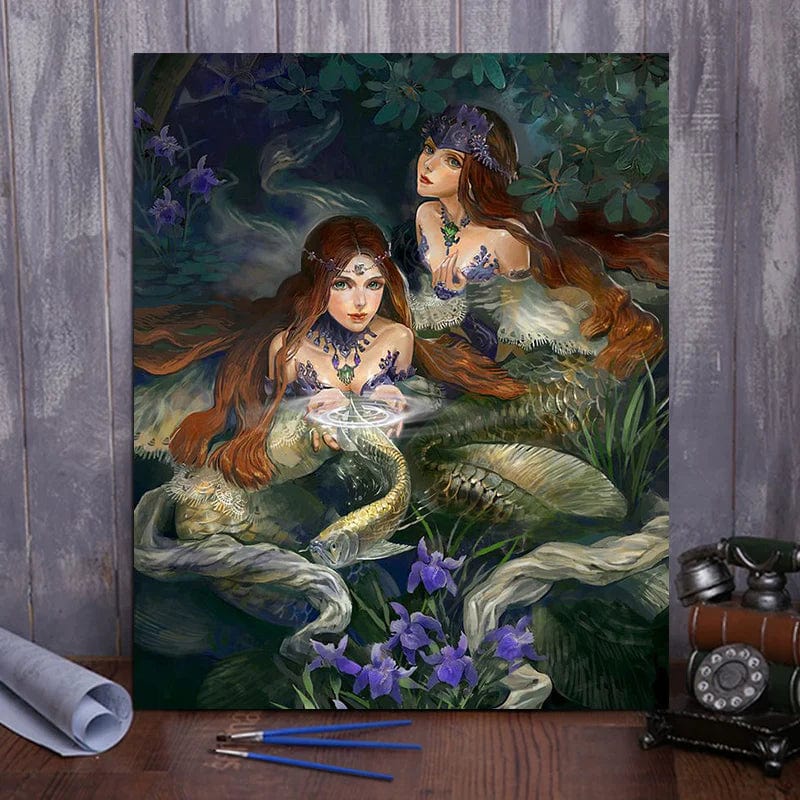 ColourMost™ DIY Painting By Numbers - ‘Two Mermaids' (16"x20")