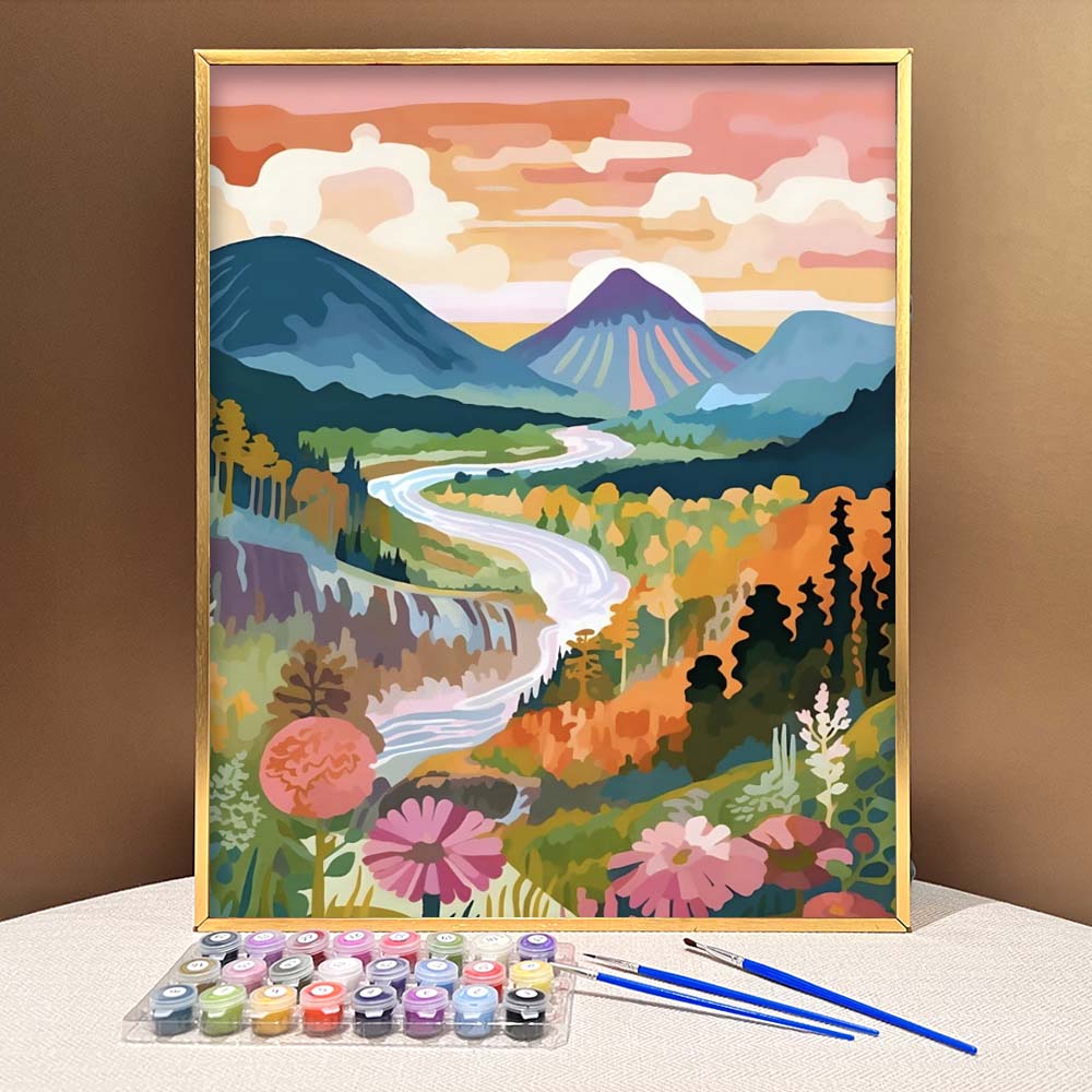 "Colorful Yellowstone" Series by ColourMost™ #14 - 'Bliss' | Original Paint by Numbers (16"x20" / 40x50cm) | Also ship to UK, CA, AU, and NZ