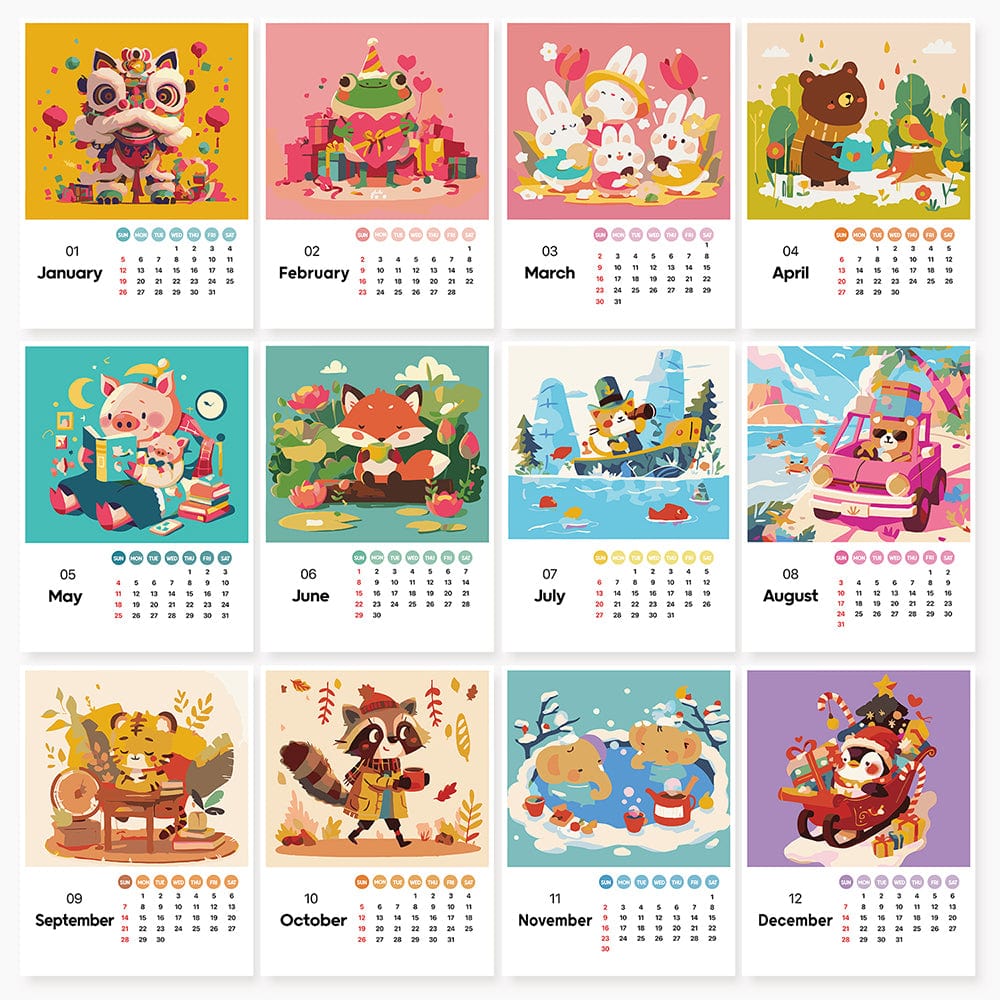 ColourMost™ 2026 Calendar Series – World Scenic Spots / Animal Series /Paint by Numbers(28.3cm x 21cm)