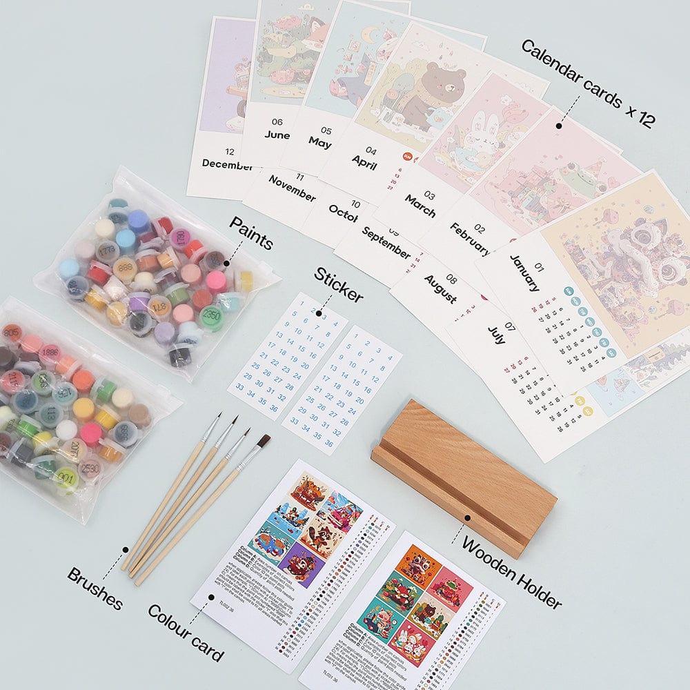 ColourMost™ 2026 Calendar Series – World Scenic Spots / Animal Series /Paint by Numbers(28.3cm x 21cm)