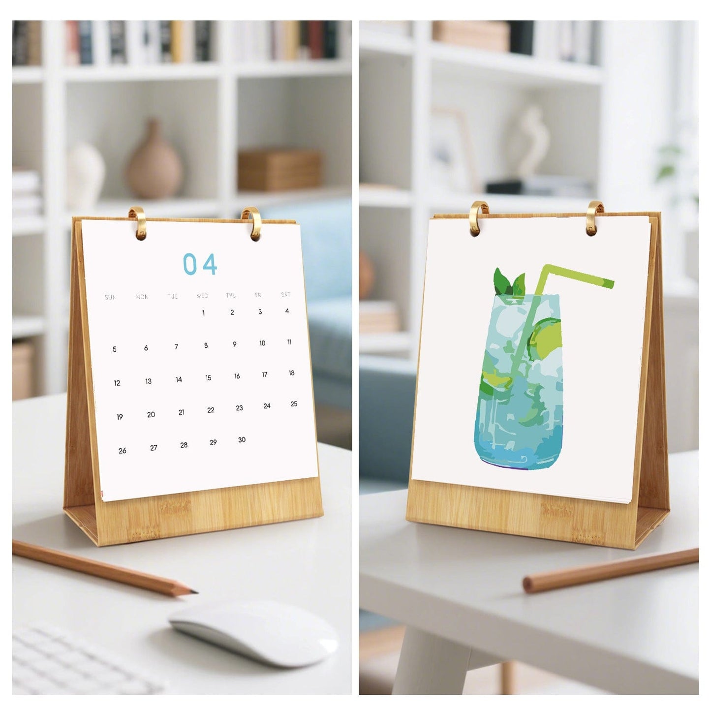 ColourMost™ 2026 Desk Calendar Series – Drinks /Paint by Numbers(18.2cm x 22.5cm)