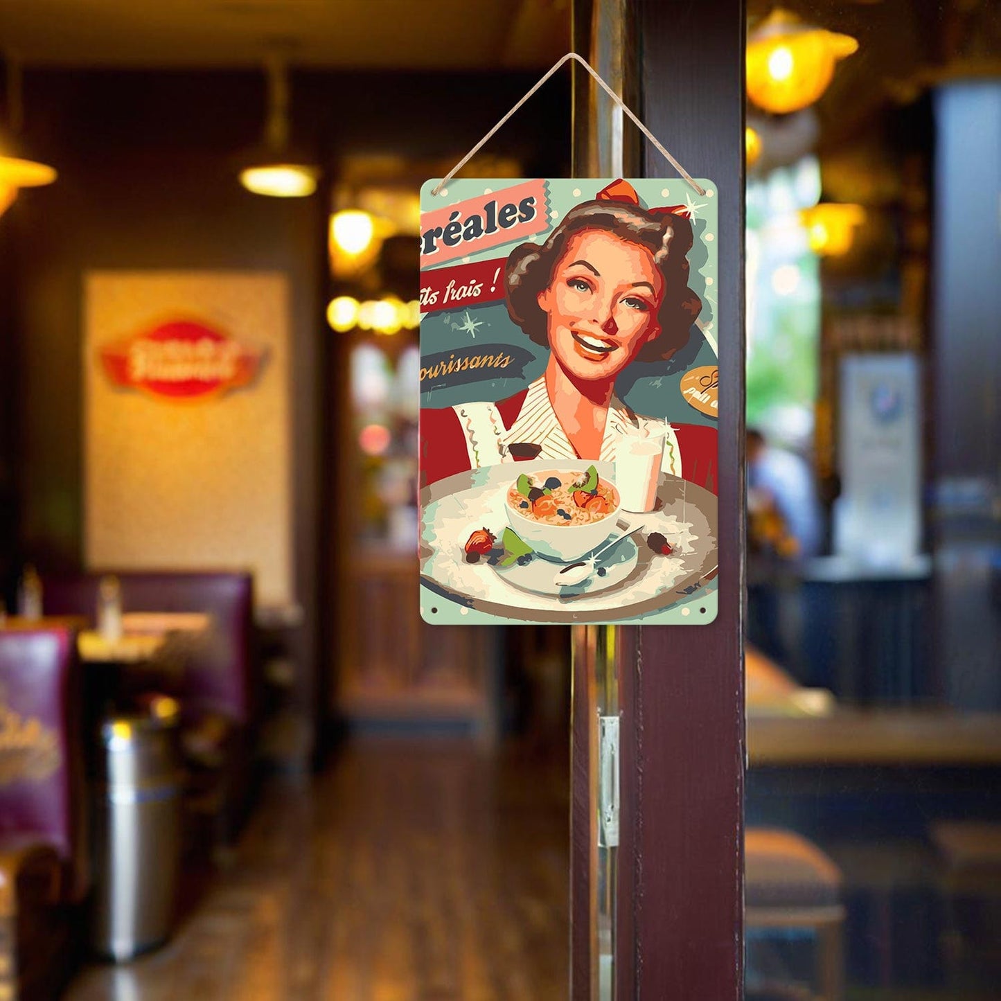 ColourMost™ Metal Bar/Posters Art Paint By Numbers- Vintage Breakfast Lady #18 (20x30cm /7.8"x11.8")