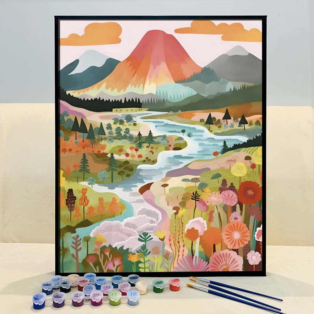 "Colorful Yellowstone" Series by ColourMost™ #17 - 'Mingle' | Original Paint by Numbers (16"x20" / 40x50cm) | Also ship to UK, CA, AU, and NZ