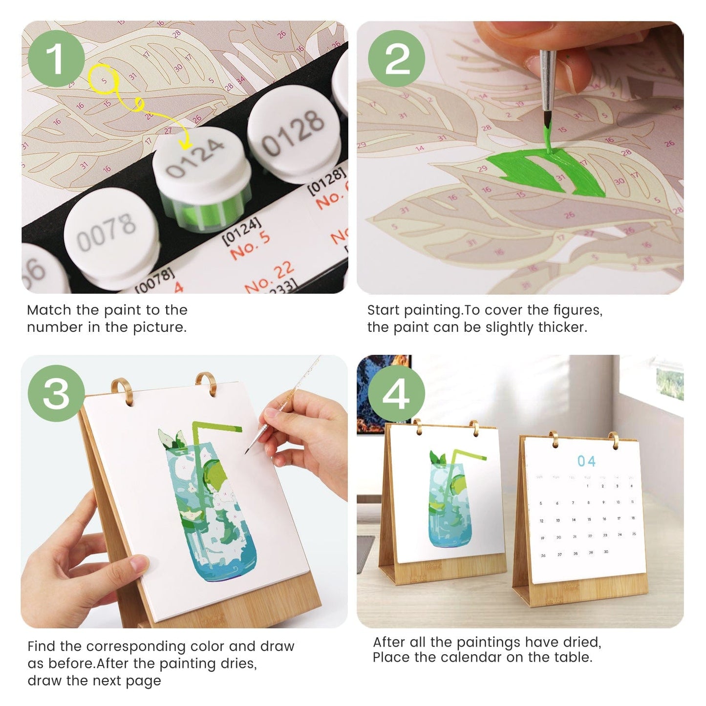 ColourMost™ 2026 Desk Calendar Series – Drinks /Paint by Numbers(18.2cm x 22.5cm)