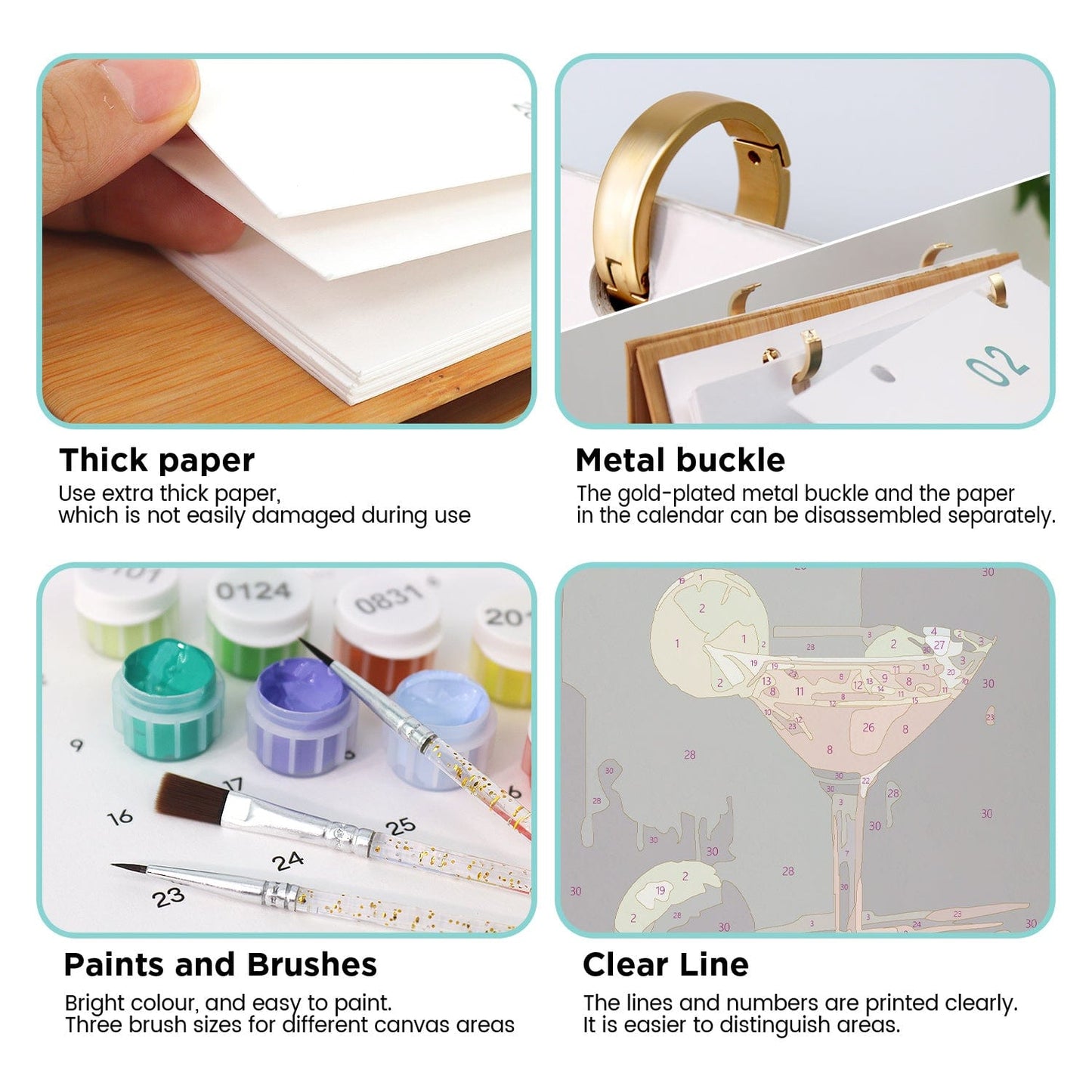 ColourMost™ 2026 Desk Calendar Series – Cocktails /Paint by Numbers(18.2cm x 22.5cm)