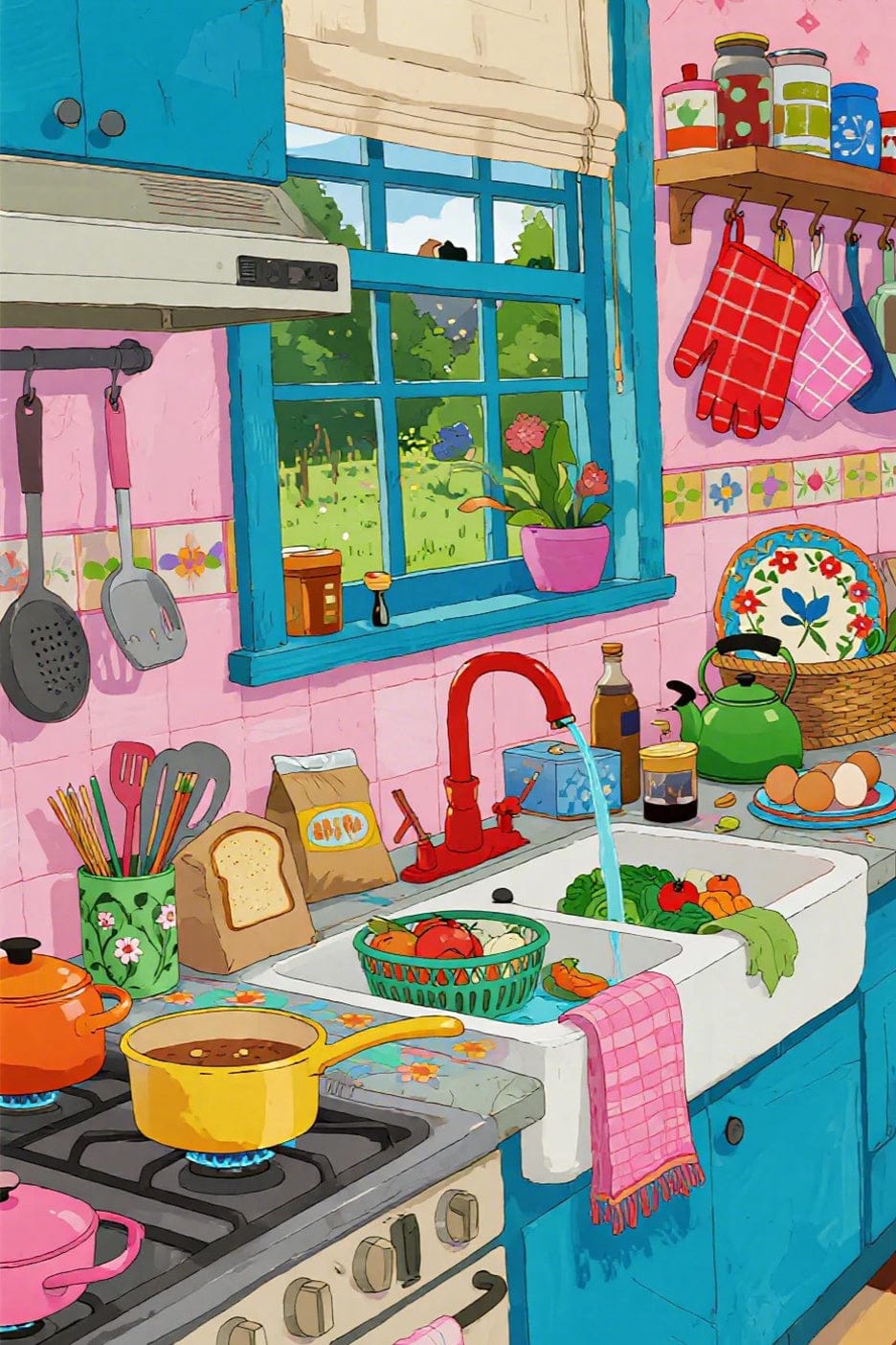 Kitchen Daydreams – Paint by Numbers Kit for Adults | Cozy DIY Art for Foodies, Gardeners & Home Lovers