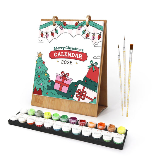 ColourMost™ 2026 Desk Calendar Series –  Christmas theme /Paint by Numbers(18.2cm x 22.5cm)