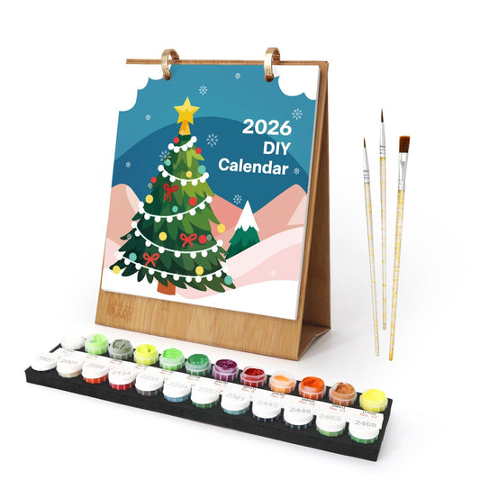 ColourMost™ 2026 Desk Calendar Series –  Christmas elements /Paint by Numbers(18.2cm x 22.5cm)