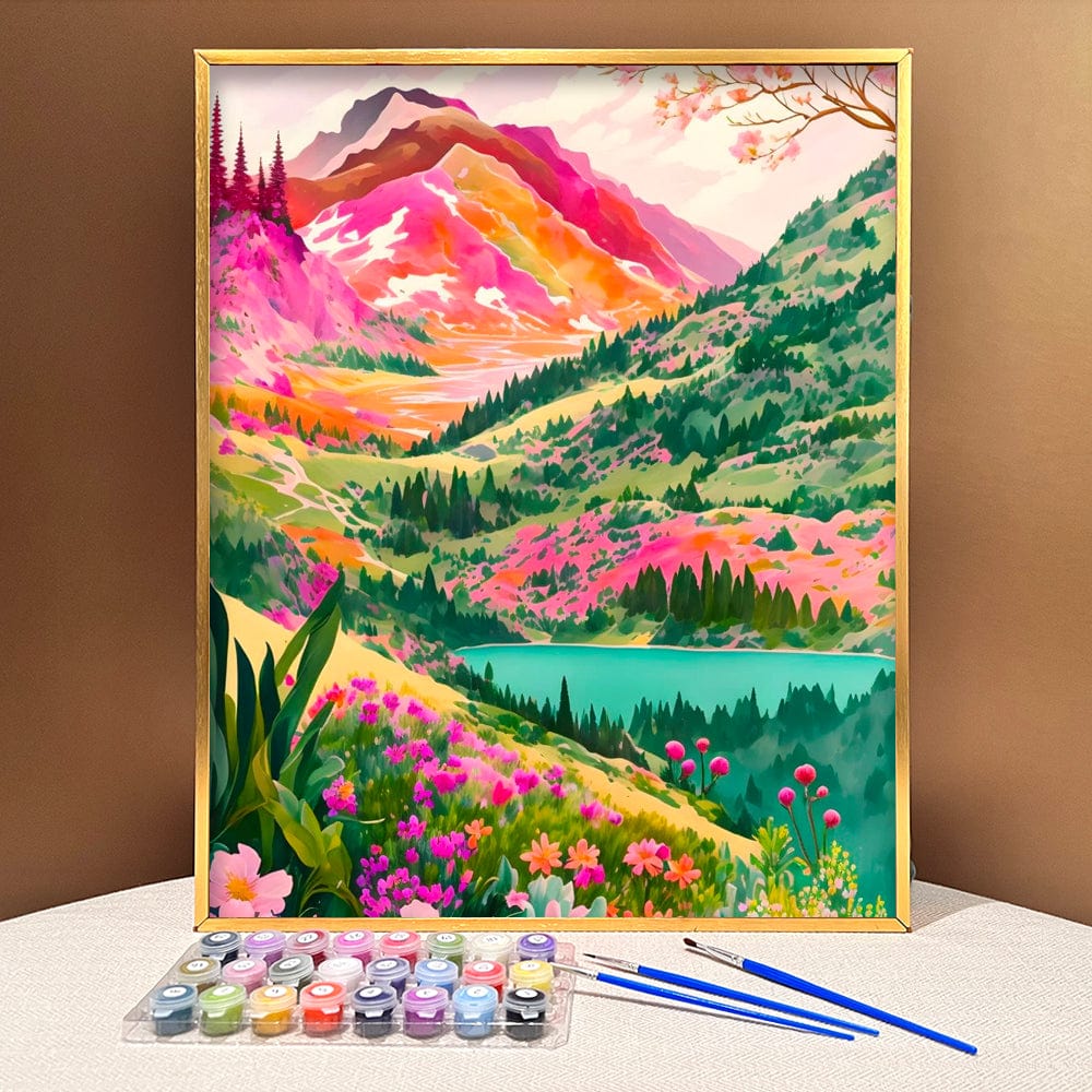 【Valentine's Day Sale】 Unleash Creativity with 'Colorful Mountain' Paint by  Numbers! Easy Start for Newbies, Zen-Like Relaxation, Ideal Show-Stealing