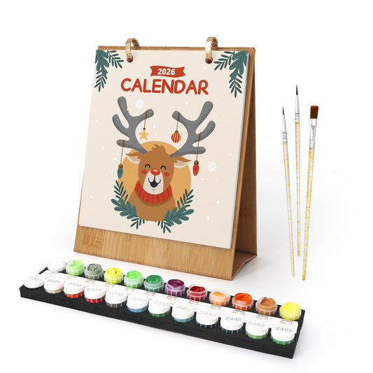 ColourMost™ 2026 Desk Calendar Series –  Christmas Carnival /Paint by Numbers(18.2cm x 22.5cm)